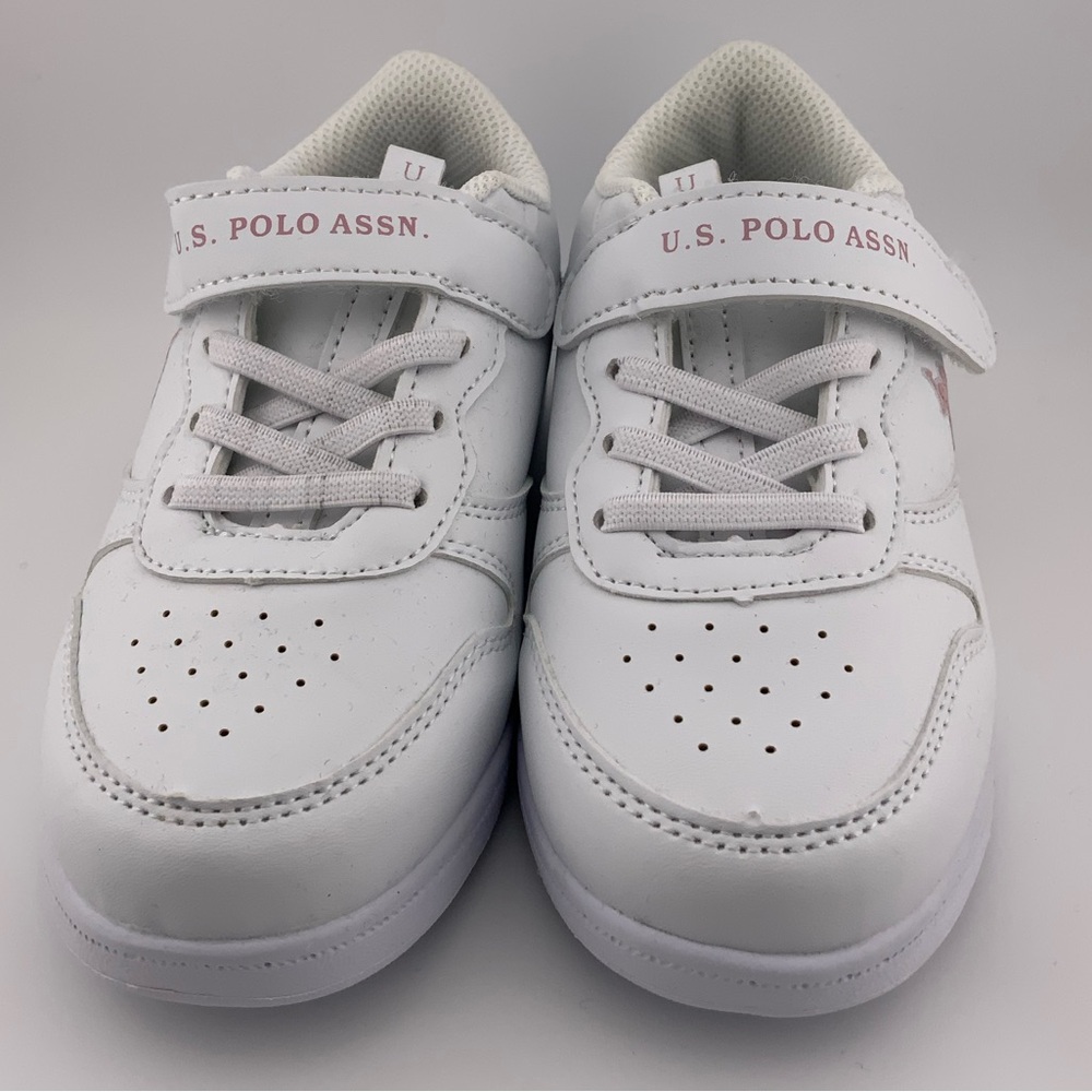 US Polo ASSN NWOT SZ 10 white Velcro sneakers